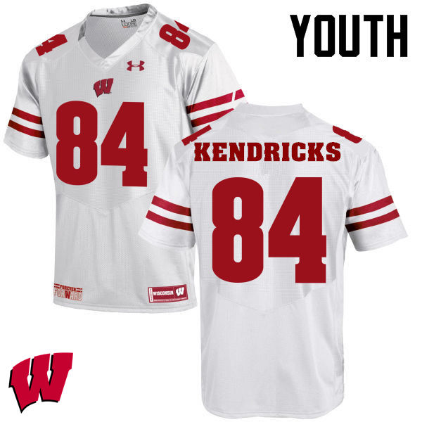 Wisconsin Badgers Youth #84 Lance Kendricks NCAA Under Armour Authentic White College Stitched Football Jersey JK40P27KG